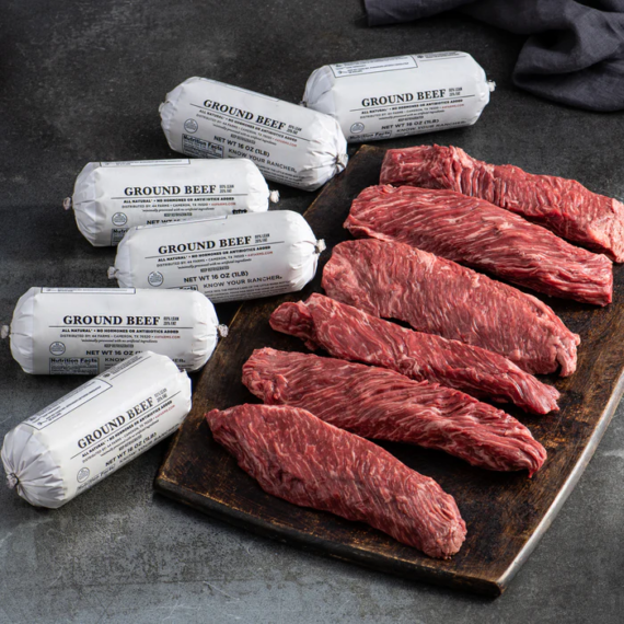Ground Beef and Hanger Steak Bundle